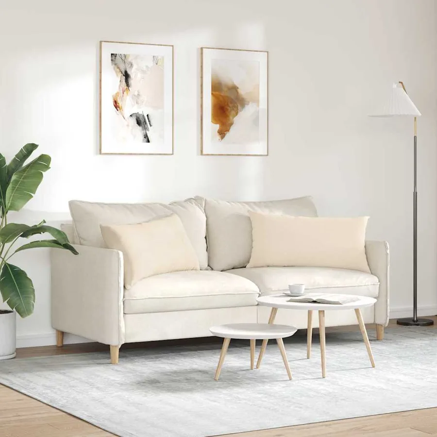 Coussins de canapé 2 pcs Beige 80 x 40 cm tissu - 4