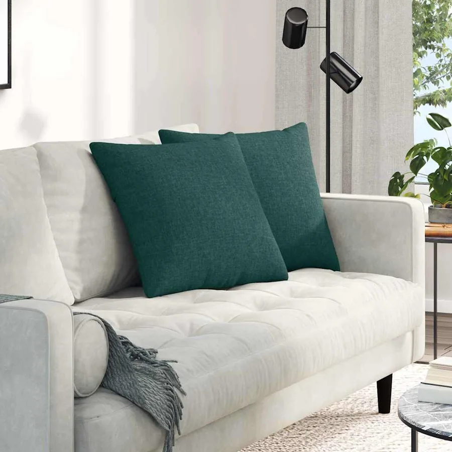 Coussins de canapé 2 pcs Vert foncé 50 x 50 cm tissu
