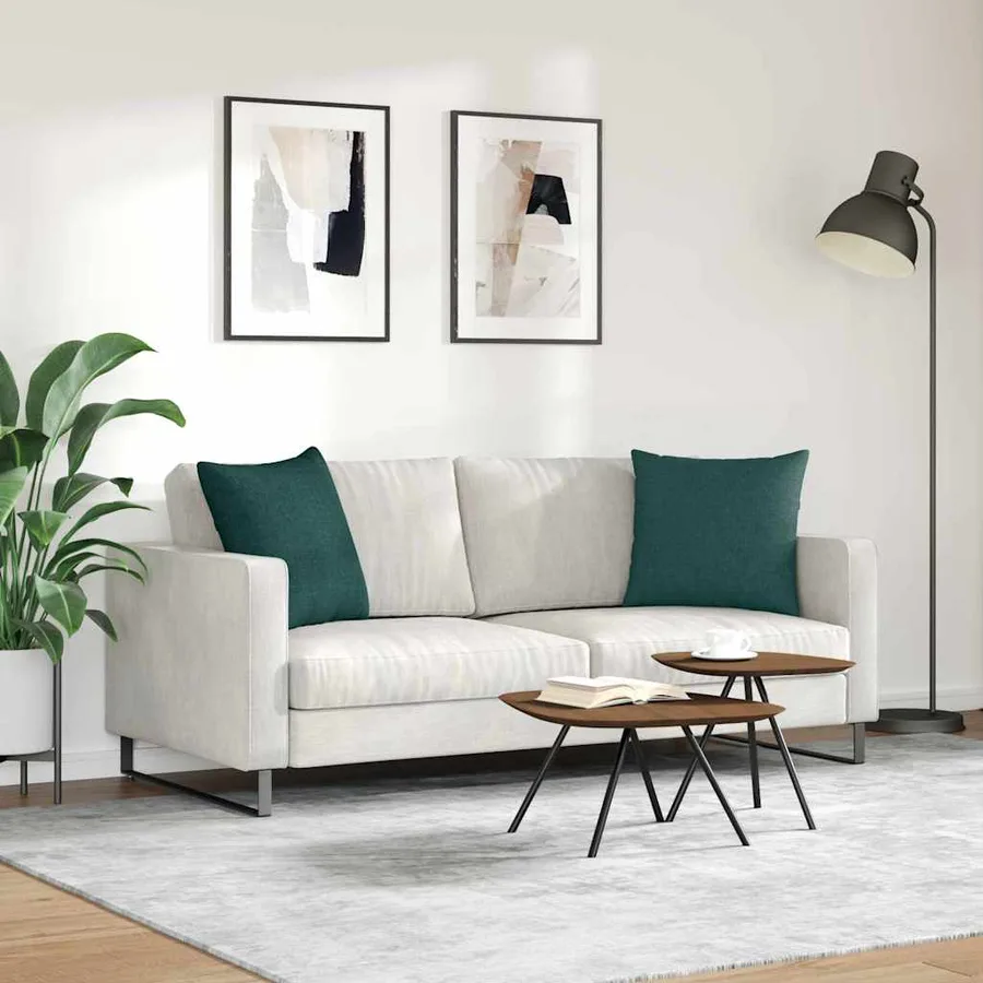 Coussins de canapé 2 pcs Vert foncé 50 x 50 cm tissu - 4