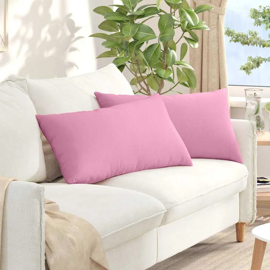 Coussins de canapé 2 pcs Rose 80 x 40 cm tissu