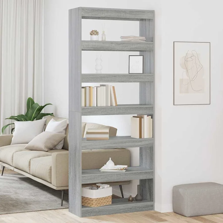 Armoire de rangement Gris 80 x 30 x 198 cm Bois d'ingénierie