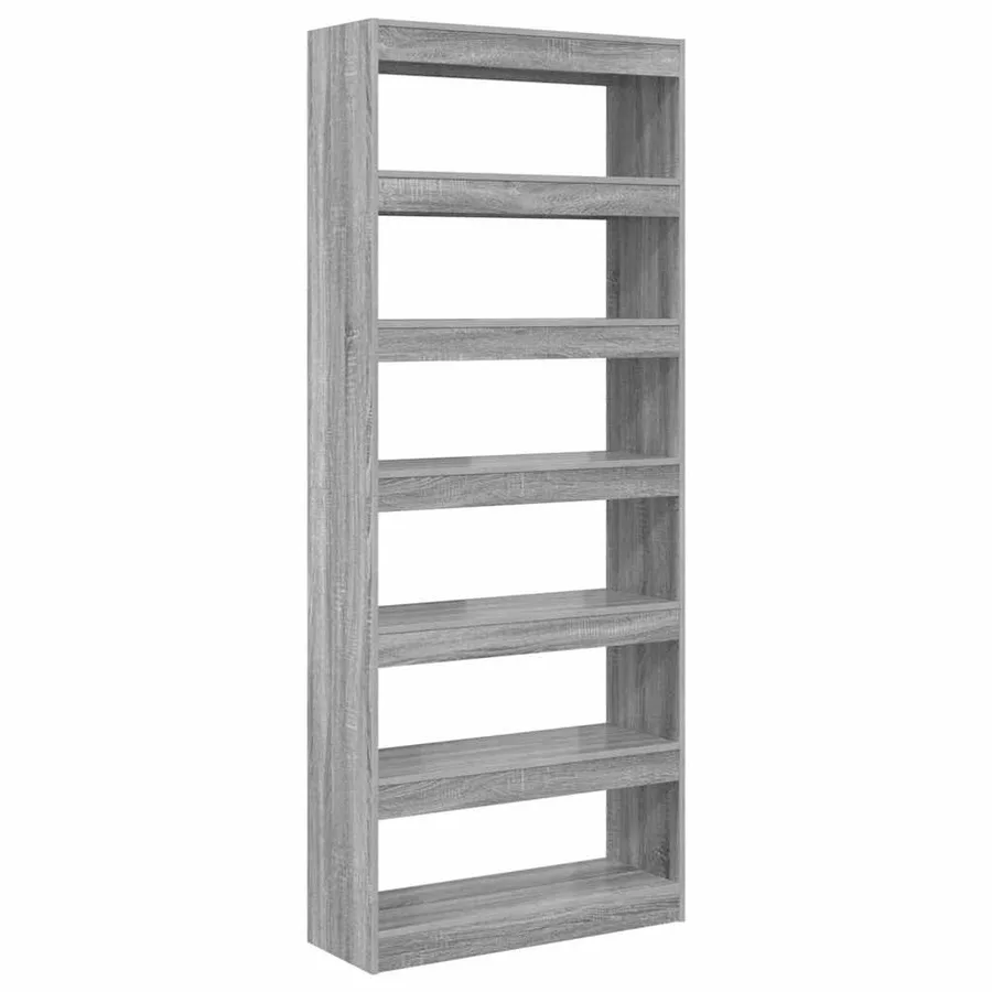 Armoire de rangement Gris 80 x 30 x 198 cm Bois d'ingénierie - 2