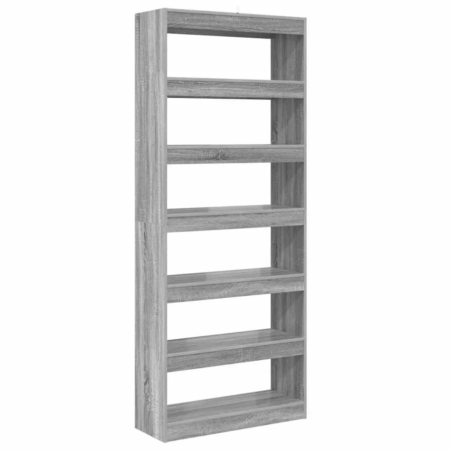 Armoire de rangement Gris 80 x 30 x 198 cm Bois d'ingénierie - 7