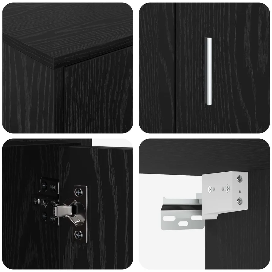 Ensemble meuble TV Chêne noir Bois d'ingénierie - 10