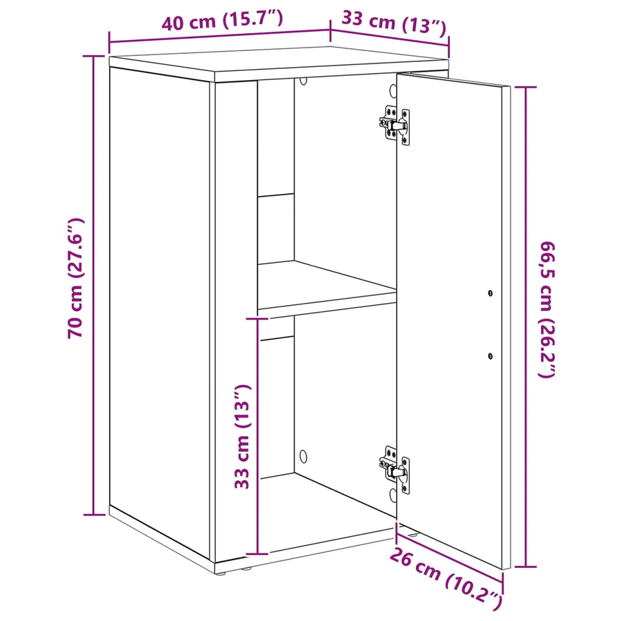 Buffet Chêne artisanal 40 x 33 x 70 cm Bois d'ingénierie - 14