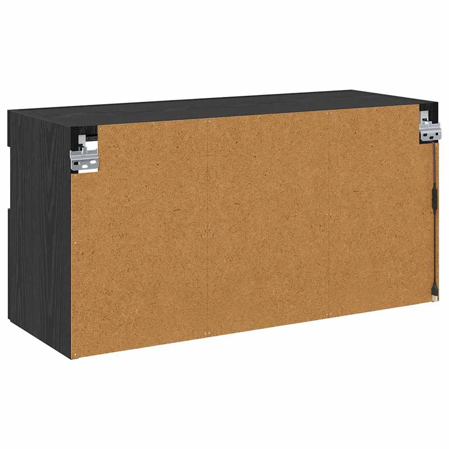 Meuble TV mural Chêne noir 80 x 30 x 40 cm Bois d'ingénierie - 8