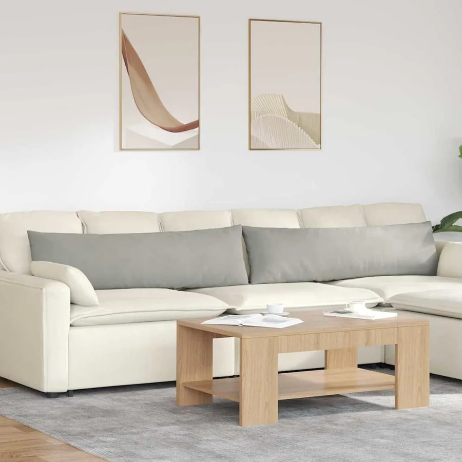 Coussins de canapé 2 pcs Gris clair 145 x 40 cm tissu