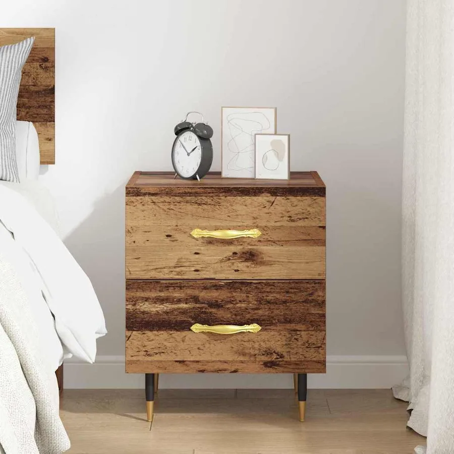 Cabinet de chevet avec tiroir Bois ancien 40 x 35 x 47,5 cm - 4