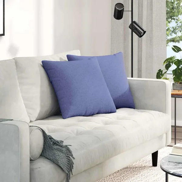 Coussins de canapé 2 pcs Bleu denim 45 x 45 cm tissu