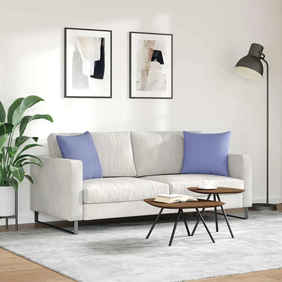 Coussins de canapé 2 pcs Bleu denim 45 x 45 cm tissu - 4