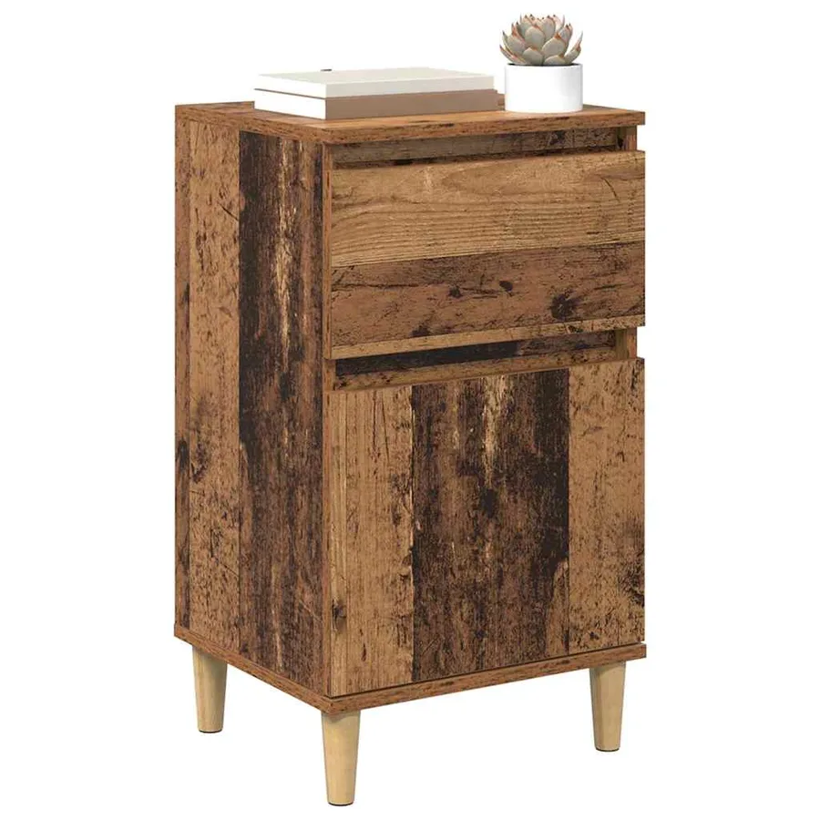 Cabinet de chevet Bois ancien 40 x 35 x 70 cm Bois d'ingénierie - 3