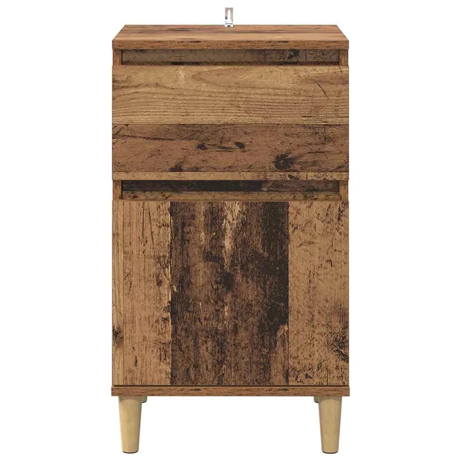 Cabinet de chevet Bois ancien 40 x 35 x 70 cm Bois d'ingénierie - 6