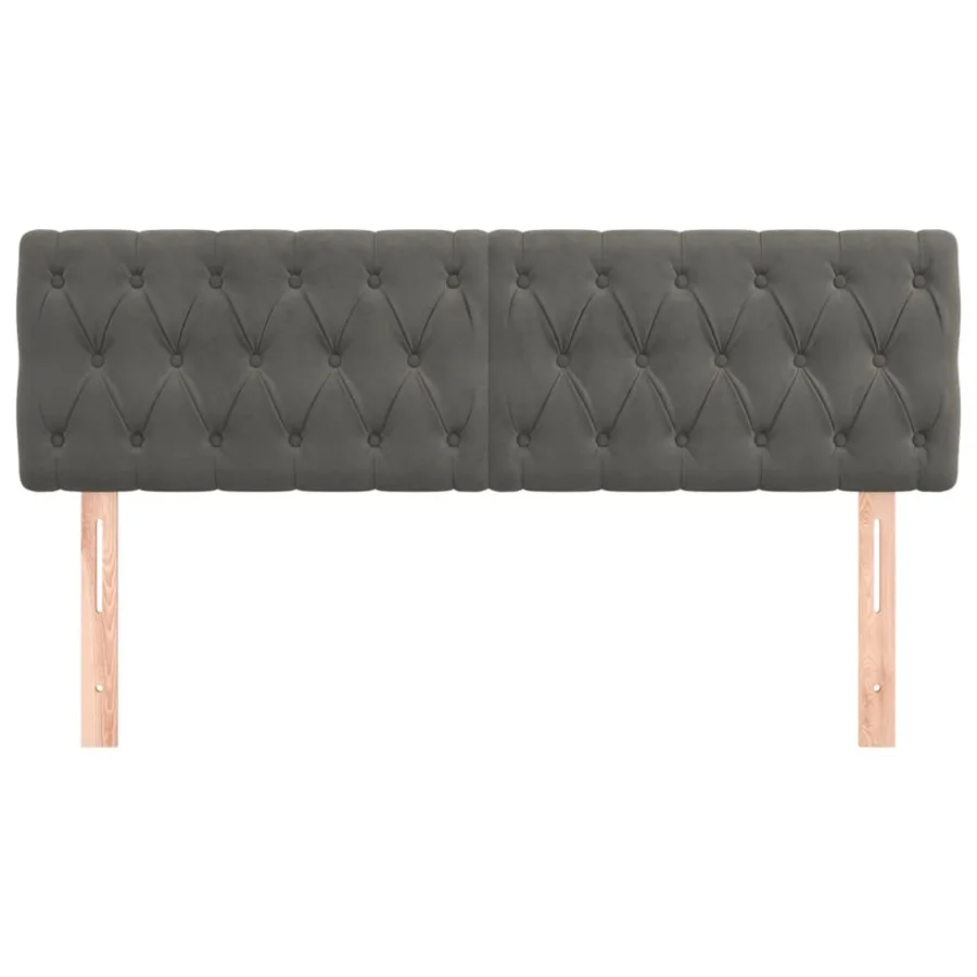 Têtes de lit Gris foncé 160x7x78/88 cm Velours - 3