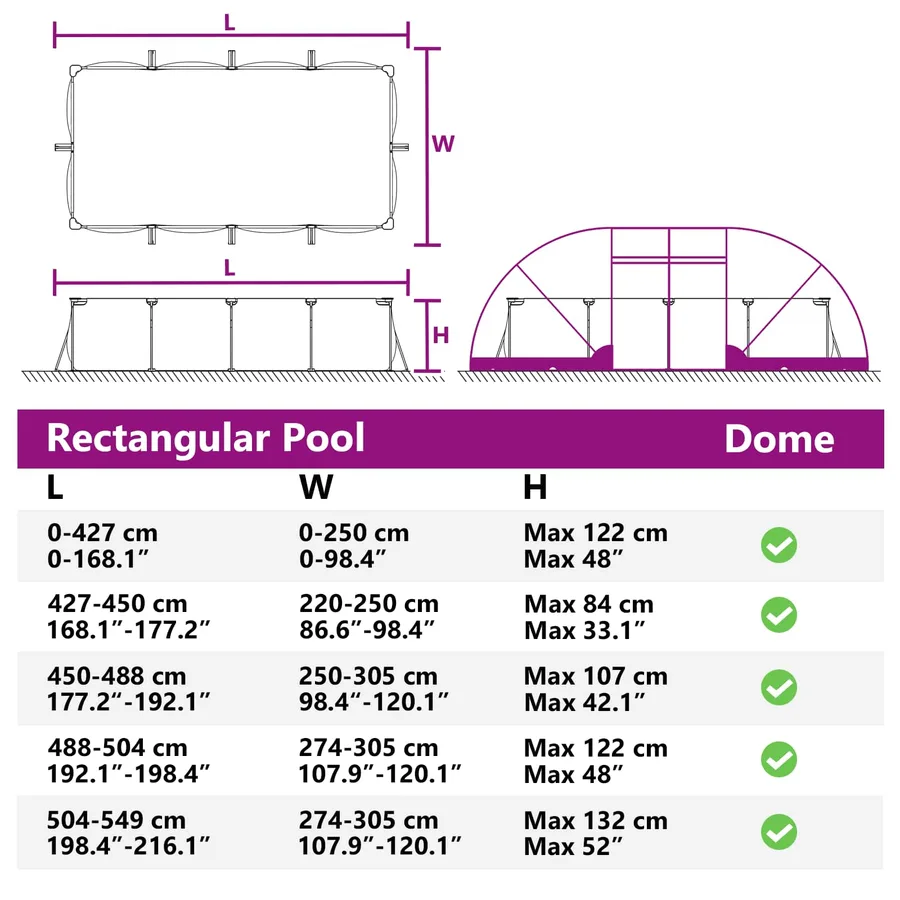 Dôme de tente de piscine 640 x 432 x 205 cm Bleu azure - 15