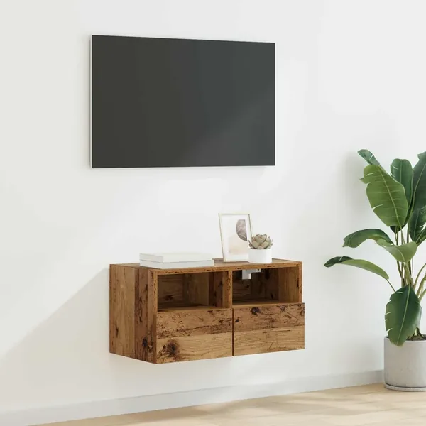 Meuble TV mural Bois Ancien 60 x 30 x 30 cm Bois d'ingénierie
