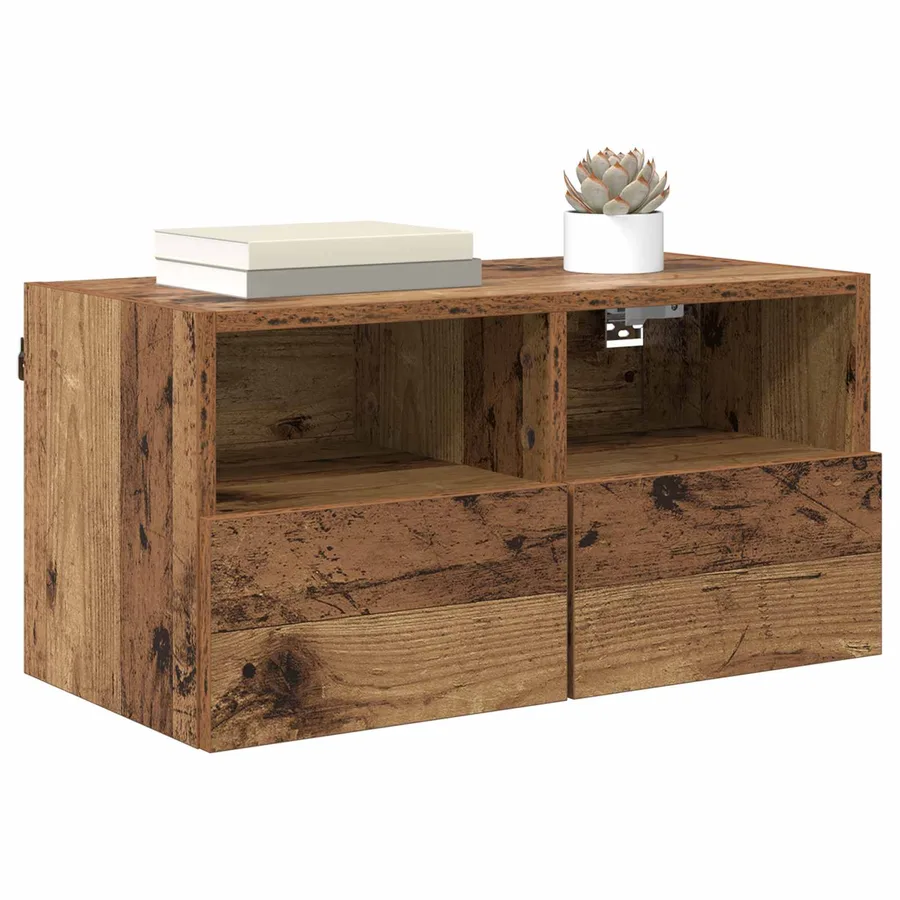 Meuble TV mural Bois Ancien 60 x 30 x 30 cm Bois d'ingénierie - 3