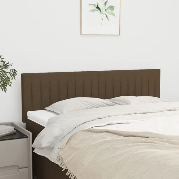 Têtes de lit Marron foncé 144 x 5 x 78/88 cm Tissu