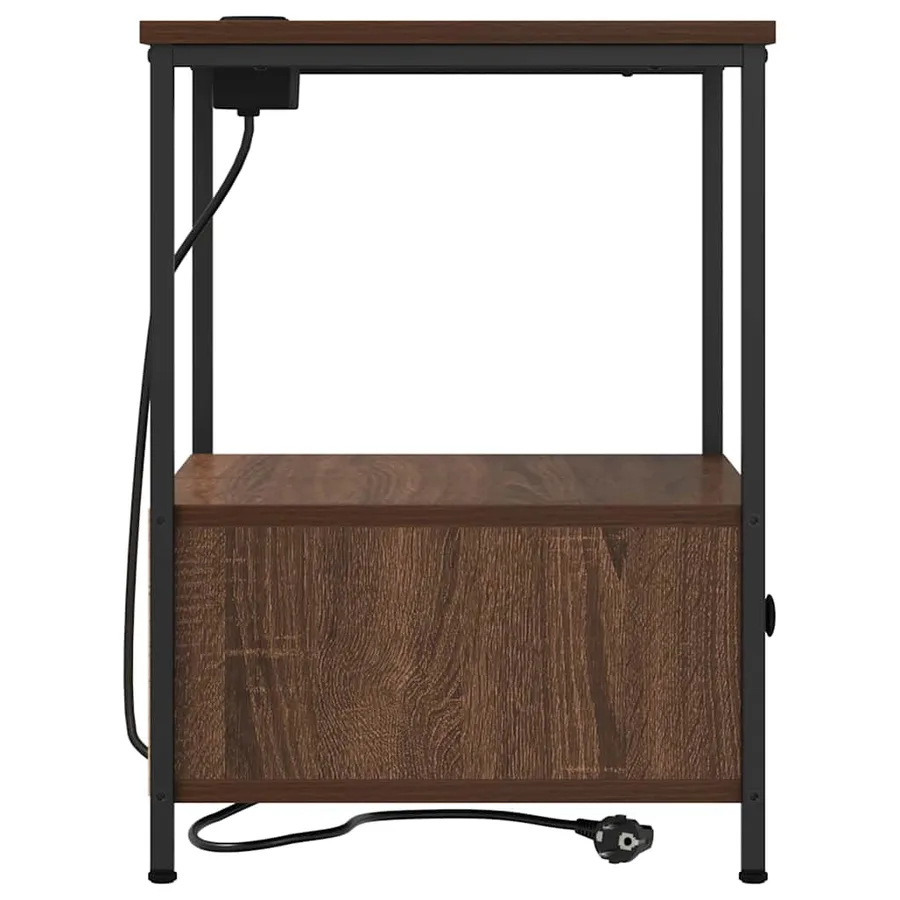 Cabinet de chevet Chêne brun 42 x 41 x 56 cm Bois d'ingénierie - 7