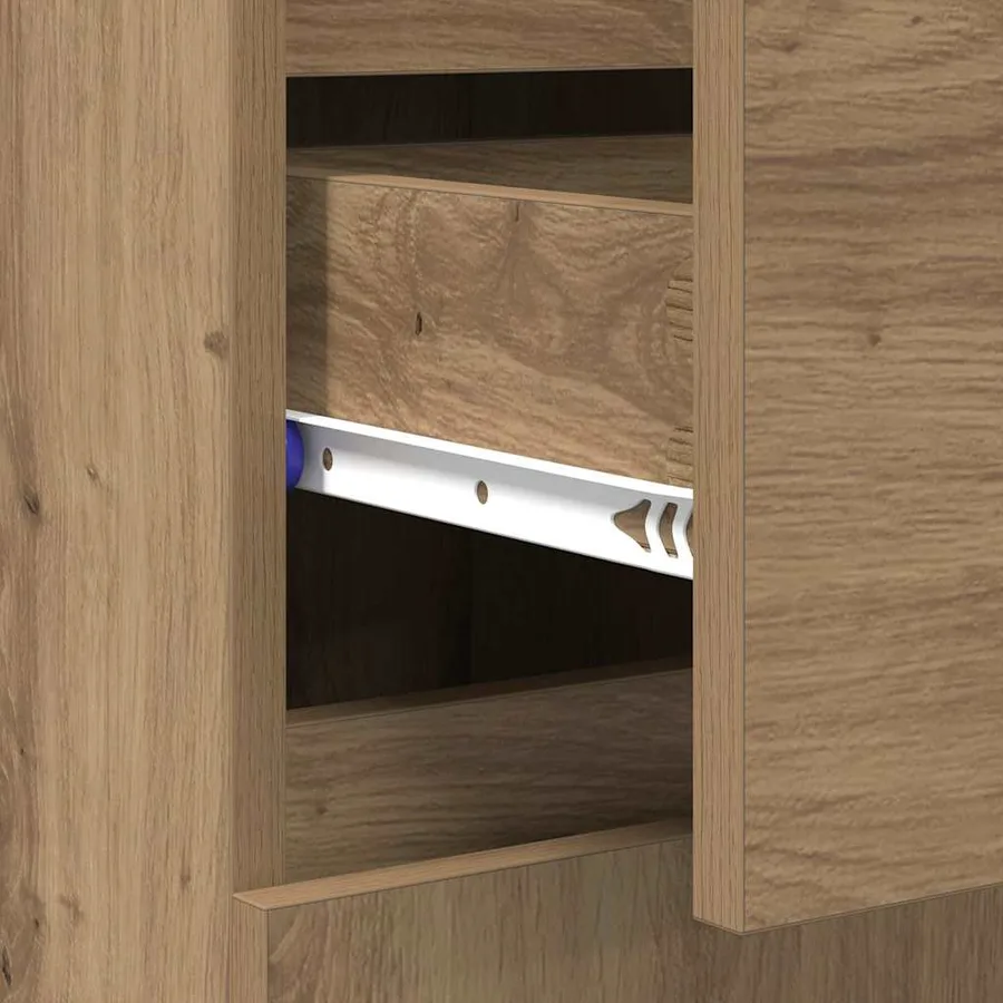 Buffet Chêne artisanal 60 x 35 x 70 cm Bois d'ingénierie et fer - 10