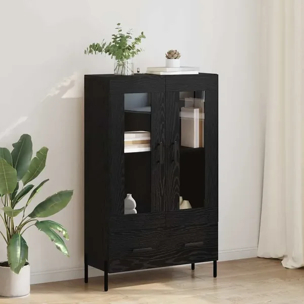 Haut Armoire avec tiroir Corona Chêne noir 69,5 x 31 x 115 cm