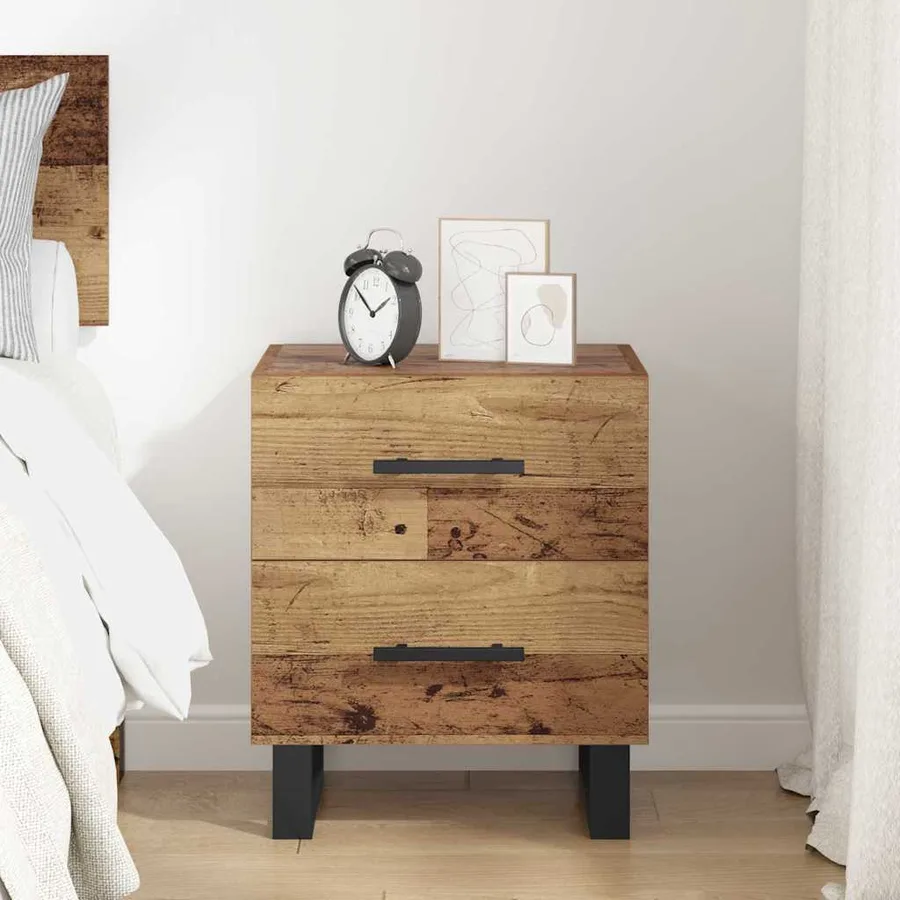 Cabinet de chevet avec tiroir Bois ancien 40 x 35 x 47,5 cm - 4