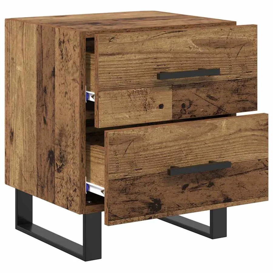 Cabinet de chevet avec tiroir Bois ancien 40 x 35 x 47,5 cm - 5