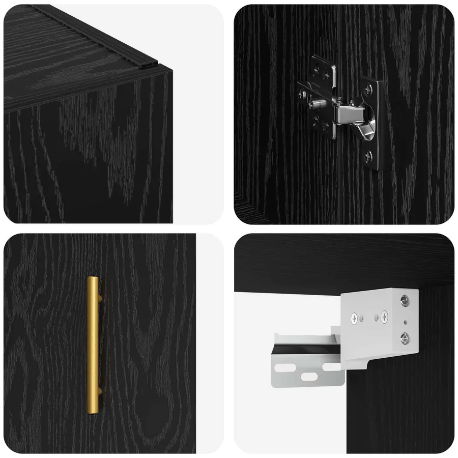 Meuble mural Chêne noir 69,5 x 34 x 90 cm Bois d'ingénierie - 9