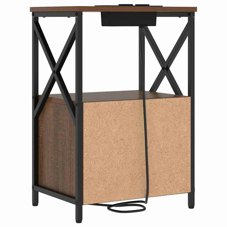 Cabinet de chevet avec tiroir 2 pcs Chêne brun 40 x 31 x 60 cm - 9