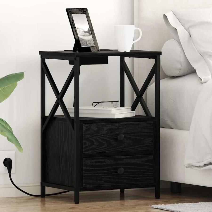 Cabinet de chevet Chêne noir 40 x 31 x 60 cm Bois d'ingénierie