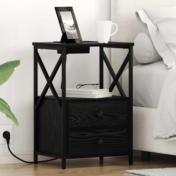 Cabinet de chevet Chêne noir 40 x 31 x 60 cm Bois d'ingénierie