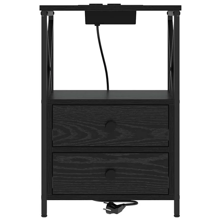 Cabinet de chevet Chêne noir 40 x 31 x 60 cm Bois d'ingénierie - 6