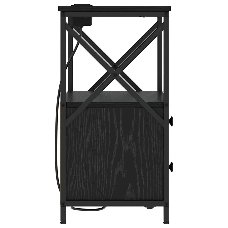 Cabinet de chevet Chêne noir 40 x 31 x 60 cm Bois d'ingénierie - 7