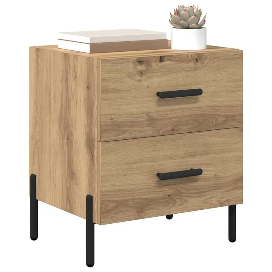 Cabinet de chevet 2 pc Chêne artisanal 40 x 35 x 47,5 cm - 3