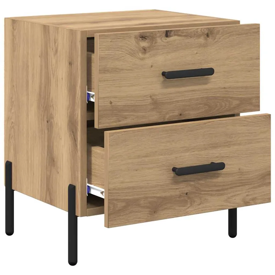Cabinet de chevet 2 pc Chêne artisanal 40 x 35 x 47,5 cm - 5