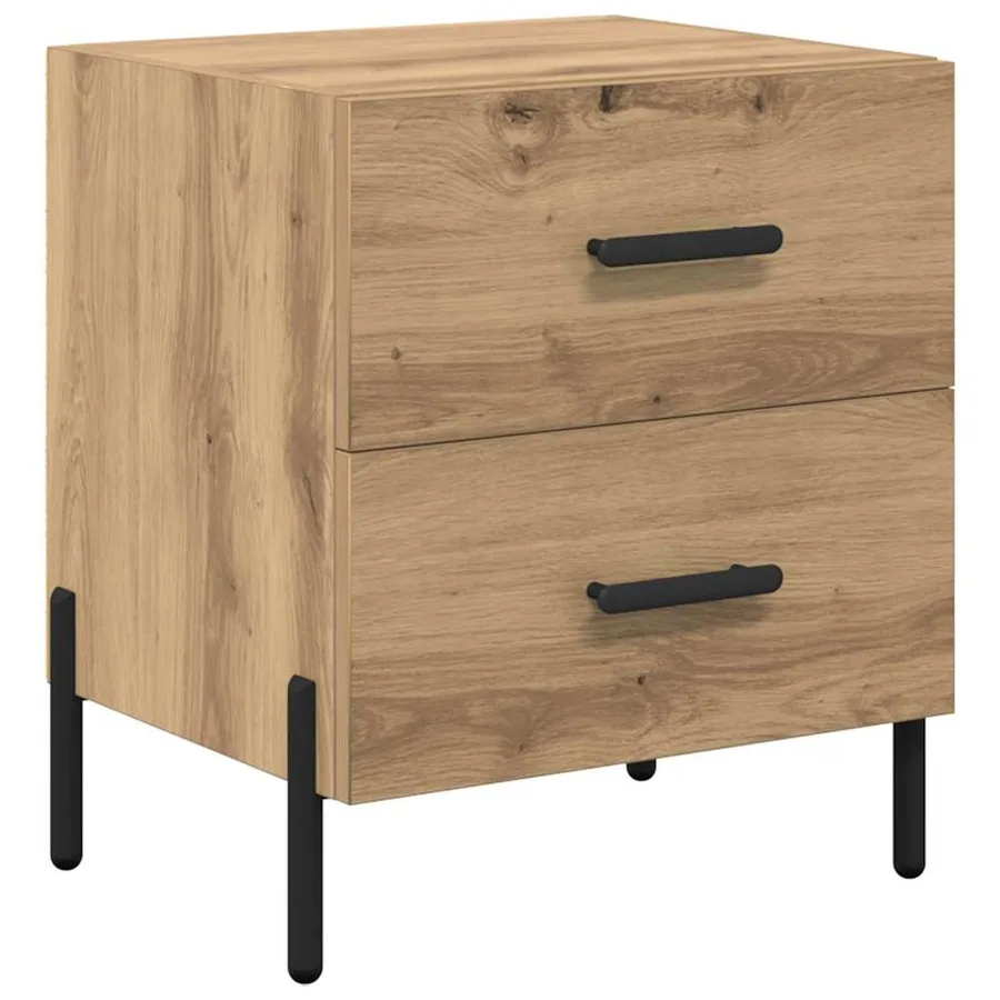 Cabinet de chevet 2 pc Chêne artisanal 40 x 35 x 47,5 cm - 6