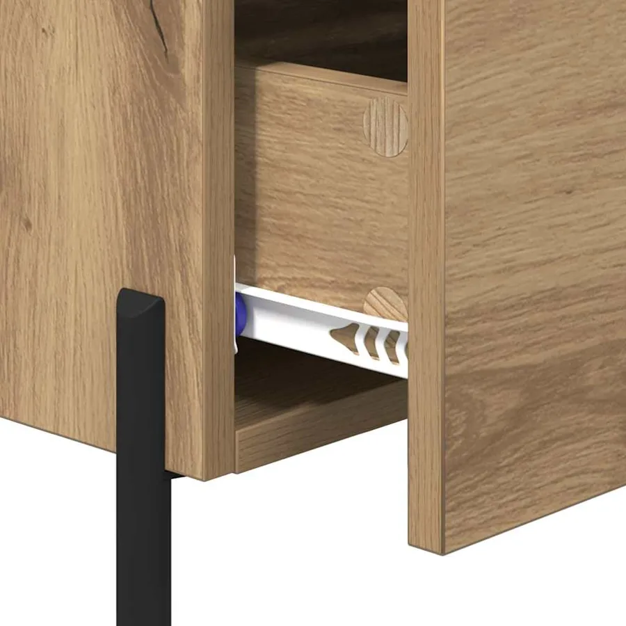 Cabinet de chevet 2 pc Chêne artisanal 40 x 35 x 47,5 cm - 8