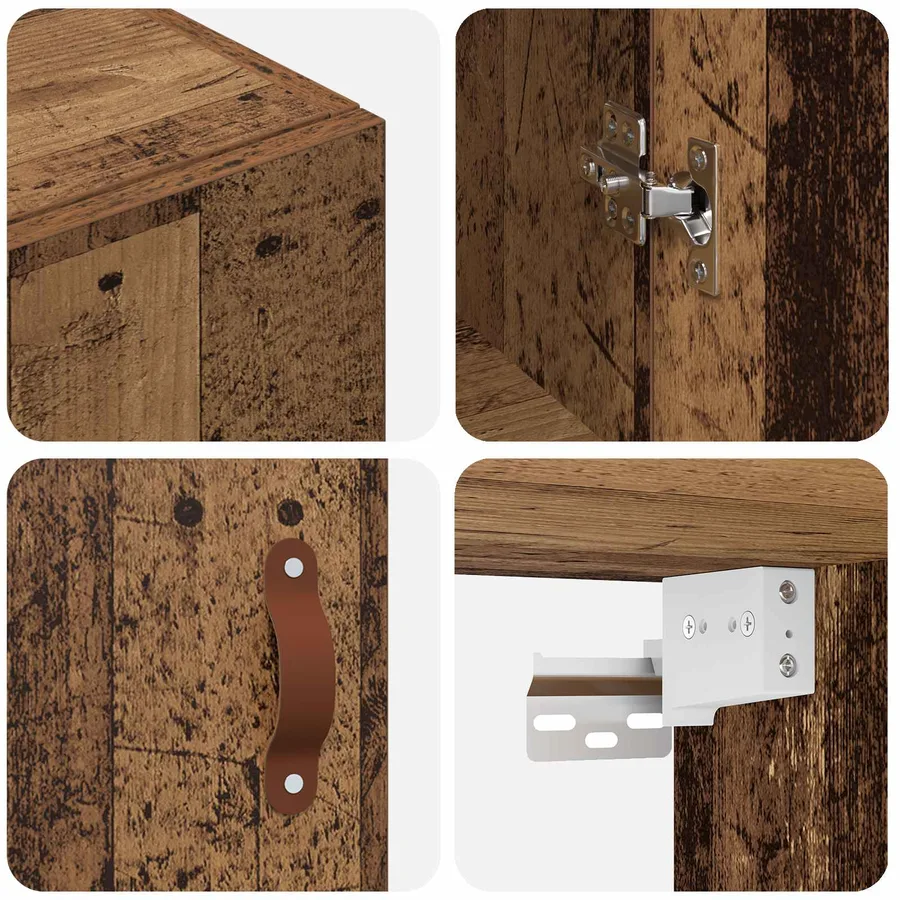 Armoire Murale 2 pcs Bois ancien 69,5 x 34 x 90 cm - 10