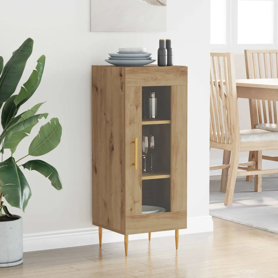 Buffet chêne artisanal 34 x 34,5 x 90 cm Bois d'ingénierie - 4