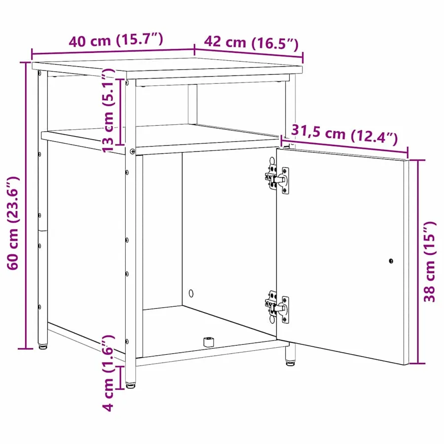 Cabinet de chevet chêne artisanal Bois d'ingénierie - 14