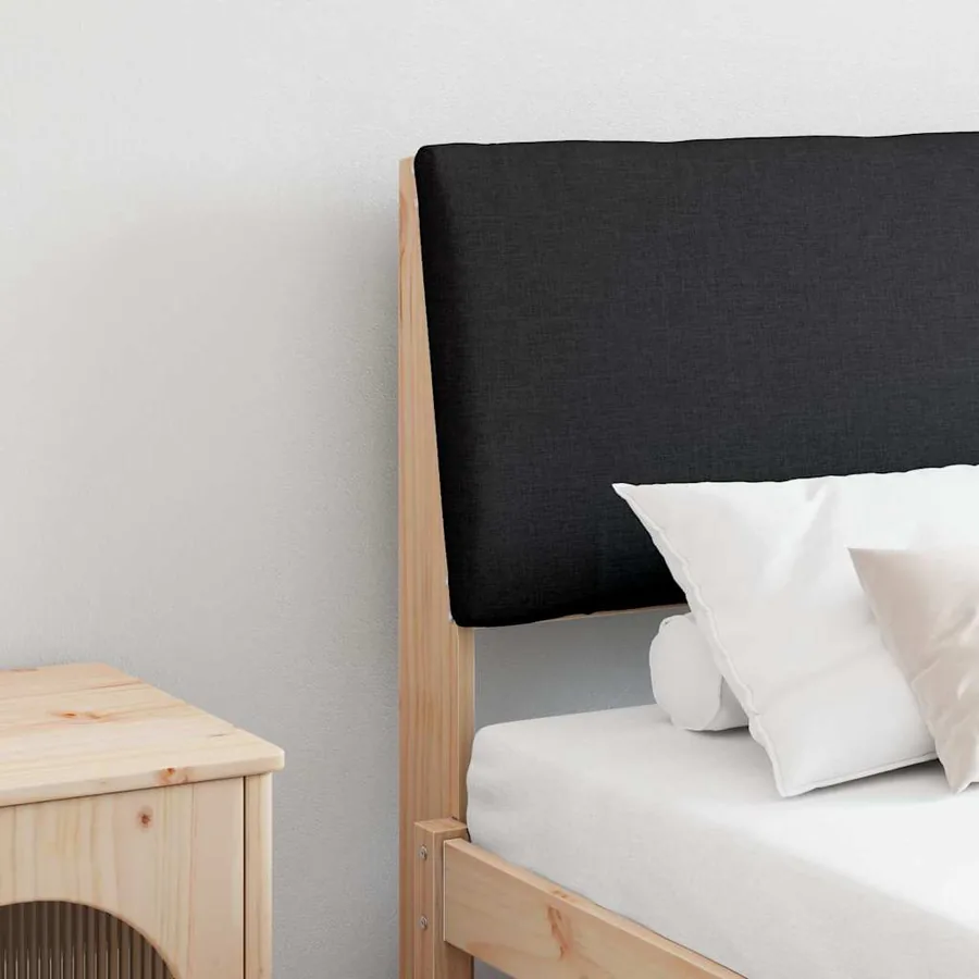 Tête de lit capitonnée Noir 200 cm Pin massif