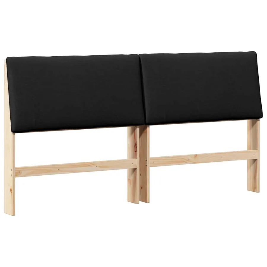 Tête de lit capitonnée Noir 200 cm Pin massif - 2