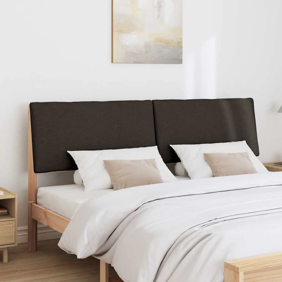 Tête de lit capitonnée Noir 200 cm Pin massif - 3
