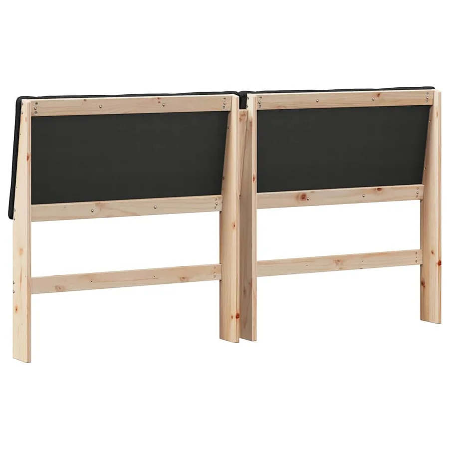 Tête de lit capitonnée Noir 200 cm Pin massif - 6