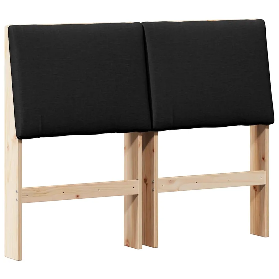 Tête de lit capitonnée Noir 135 cm Pin massif - 2