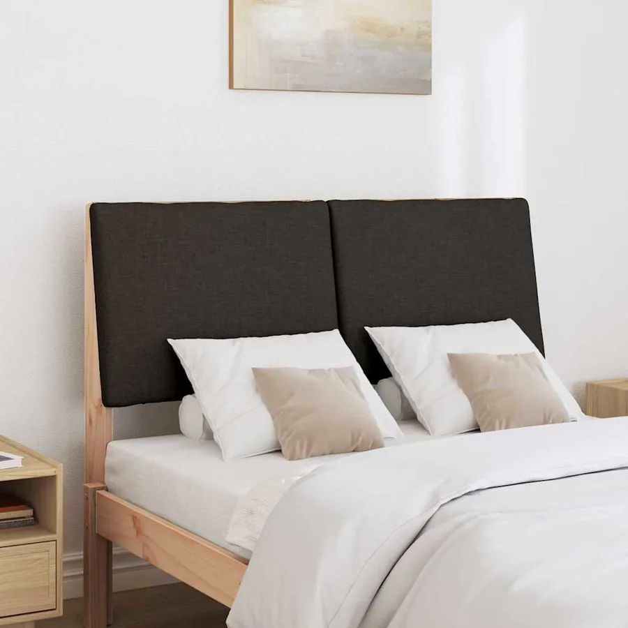 Tête de lit capitonnée Noir 135 cm Pin massif - 3