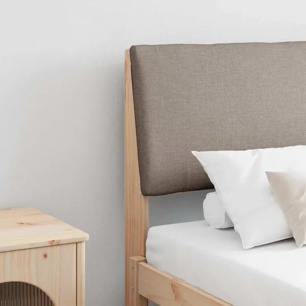 Tête de lit capitonnée Taupe 180 cm Pin massif