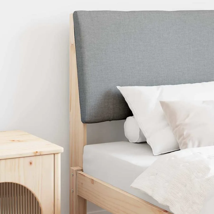 Tête de lit capitonnée Gris clair 75 cm Pin massif