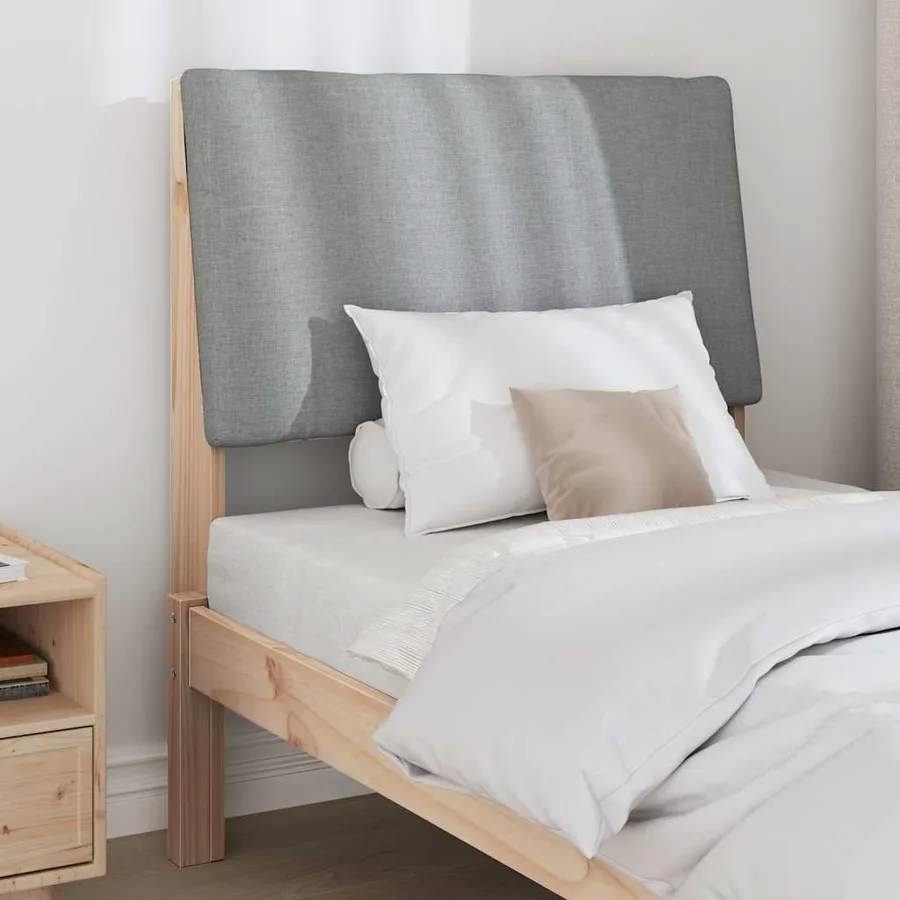 Tête de lit capitonnée Gris clair 75 cm Pin massif - 3