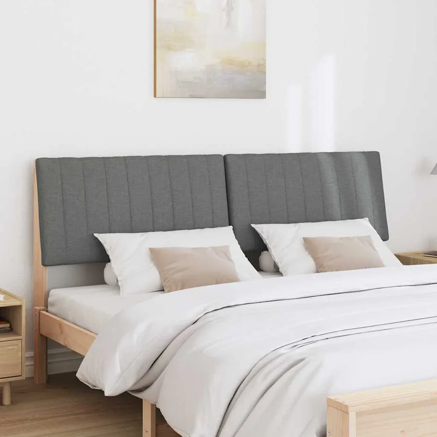 Tête de lit capitonnée Gris foncé 200 cm Pin massif - 3