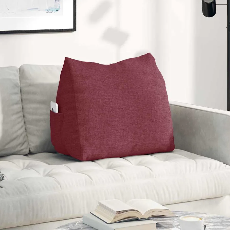 Coussin de Dos Bordeaux 60 x 20 x 50 cm tissu